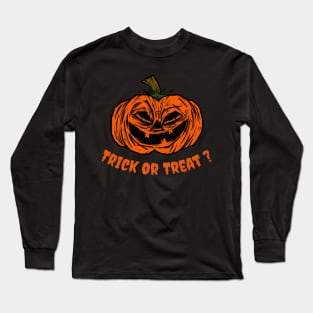 Halloween Trick Or Treat scary Jack O'Lantern Pumpkin Long Sleeve T-Shirt